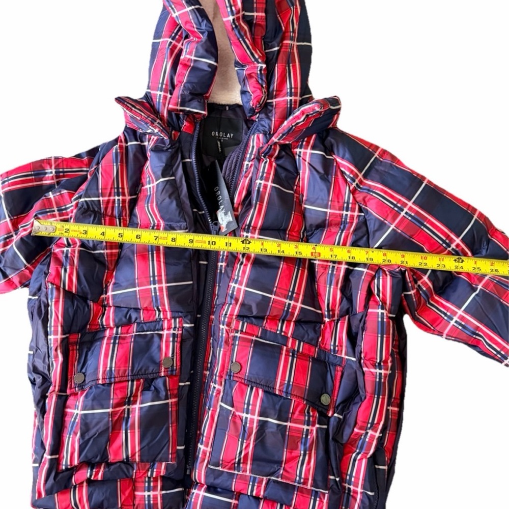 Orolay Women's Size S Thickened Plaid Print Multi Pockets Hooded Down Jacket.New - Picture 12 of 17